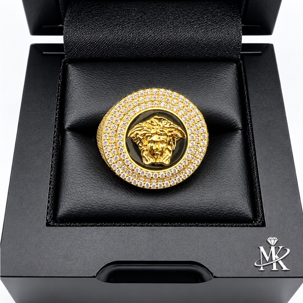Gold Over 925 Sterling Silver 5.30CTW MOISSANITE Medusa Head Men’s Ring Size 11